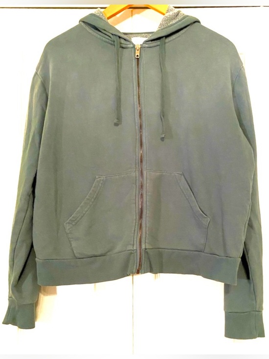 Urban Outfitters Tops - Urban Outfitters Teal Green Boxy Hooded Zip Up Sweatshirt Jacket, Medium